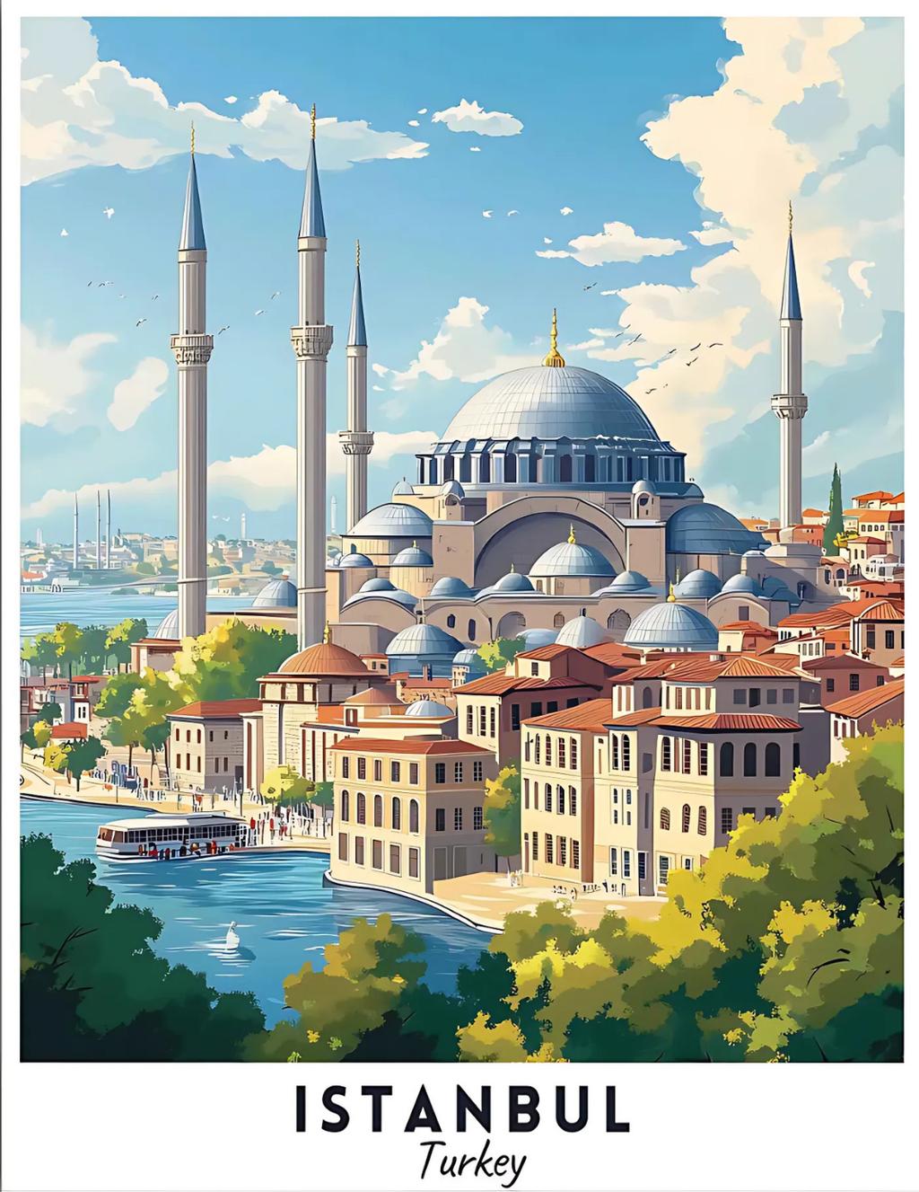 Sayılarla Boyama Hobi Seti 40x50 cm -Başkentler Serisi