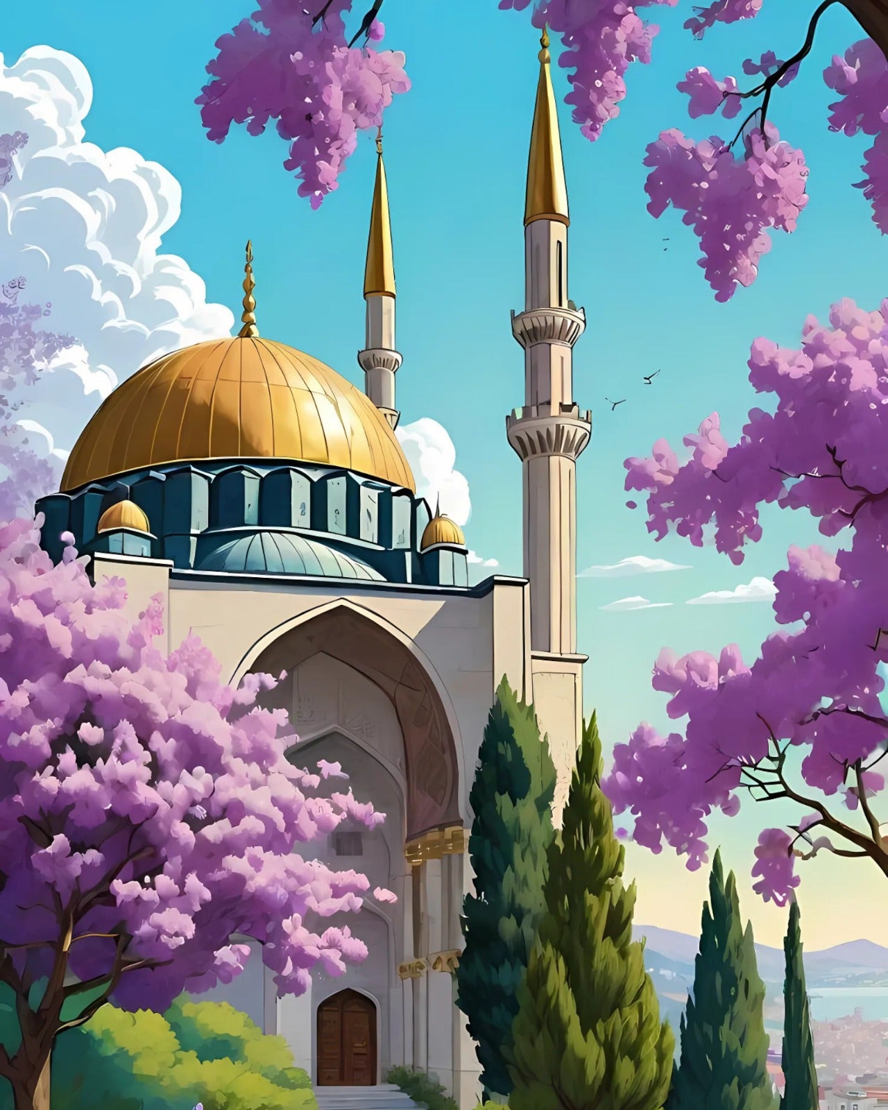 Sayılarla Boyama Hobi Seti 40x50 cm -İslami Eserler