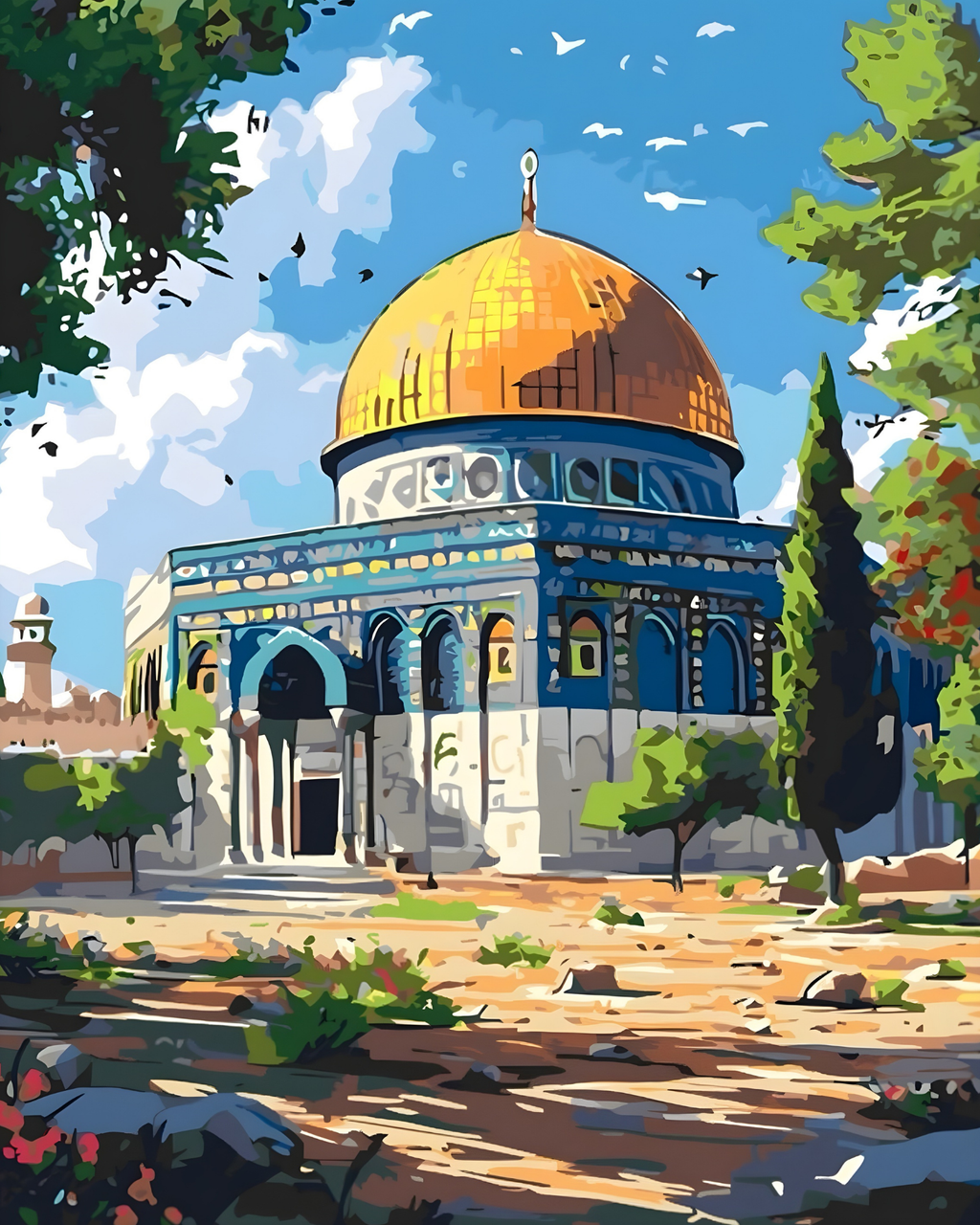 Sayılarla Boyama Hobi Seti 40x50 cm -İslami Eserler